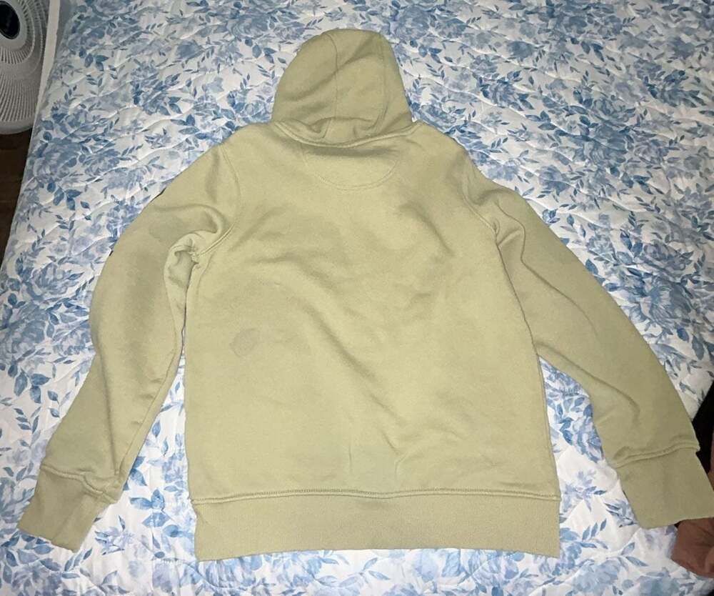 Carhartt Women's Relaxed Fit Clarksburg Logo Sleeve Hoodie in Flaxseed - Picture 8 of 8